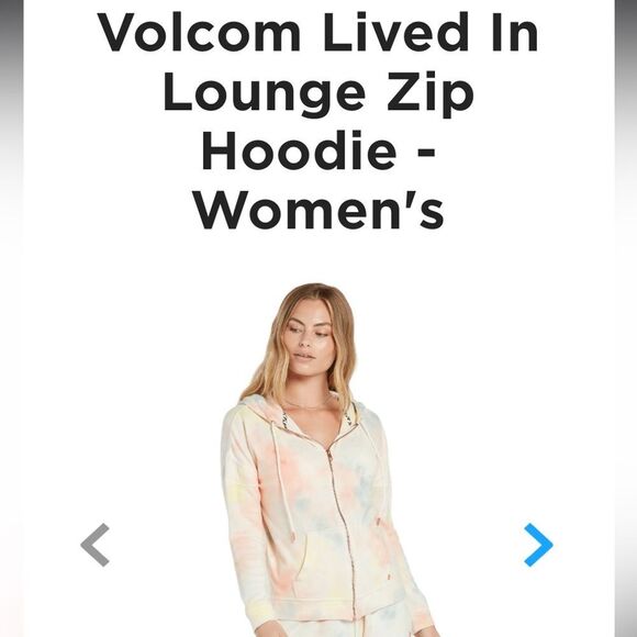 VOLCOM WOMEN’S LIVED IN LOUNGE ZIP HOODIE FLEECE WITH A KANGAROO POCKET NWO/T - Picture 1 of 5
